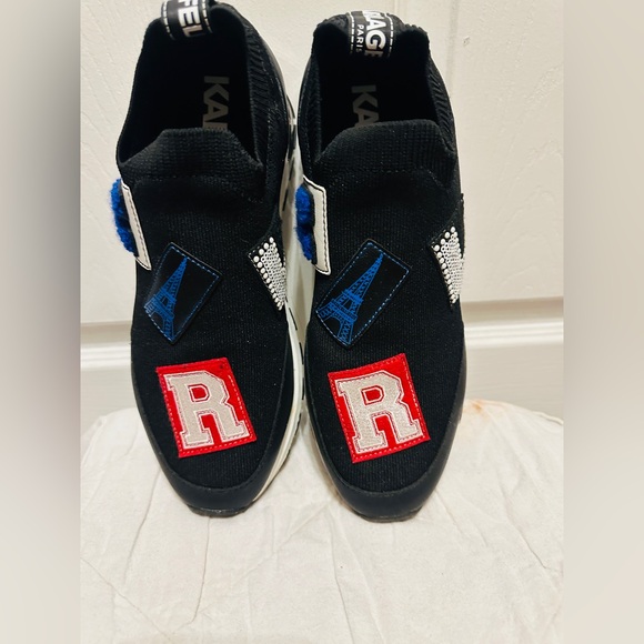 Karl Lagerfeld Black Sneakers with Blue and Red Accents - Picture 5 of 14